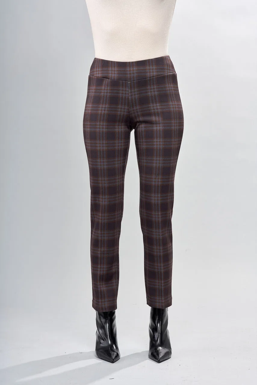 Cinnamon Plaid Pull On Pant