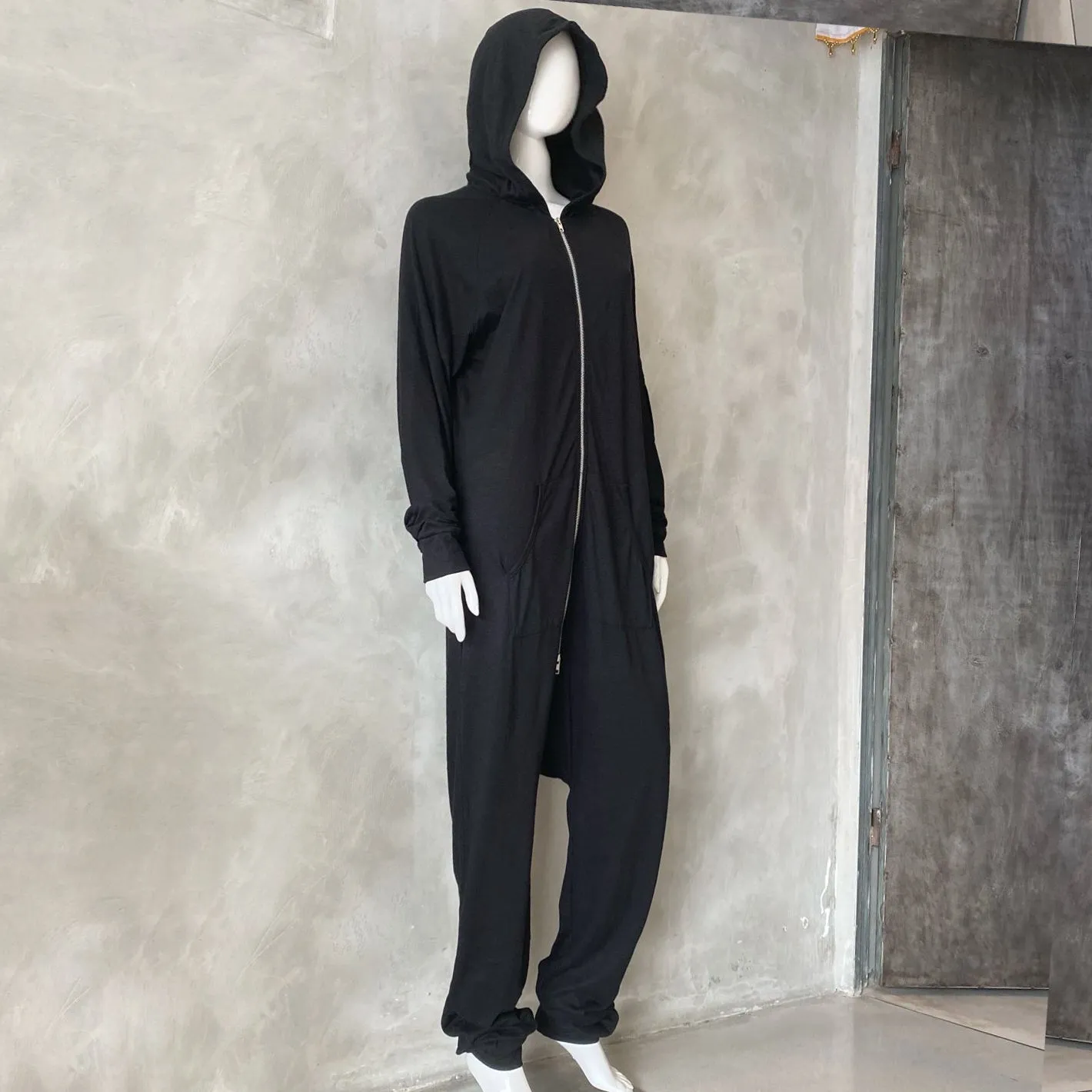 Hemp Slub Jumpsuit Black