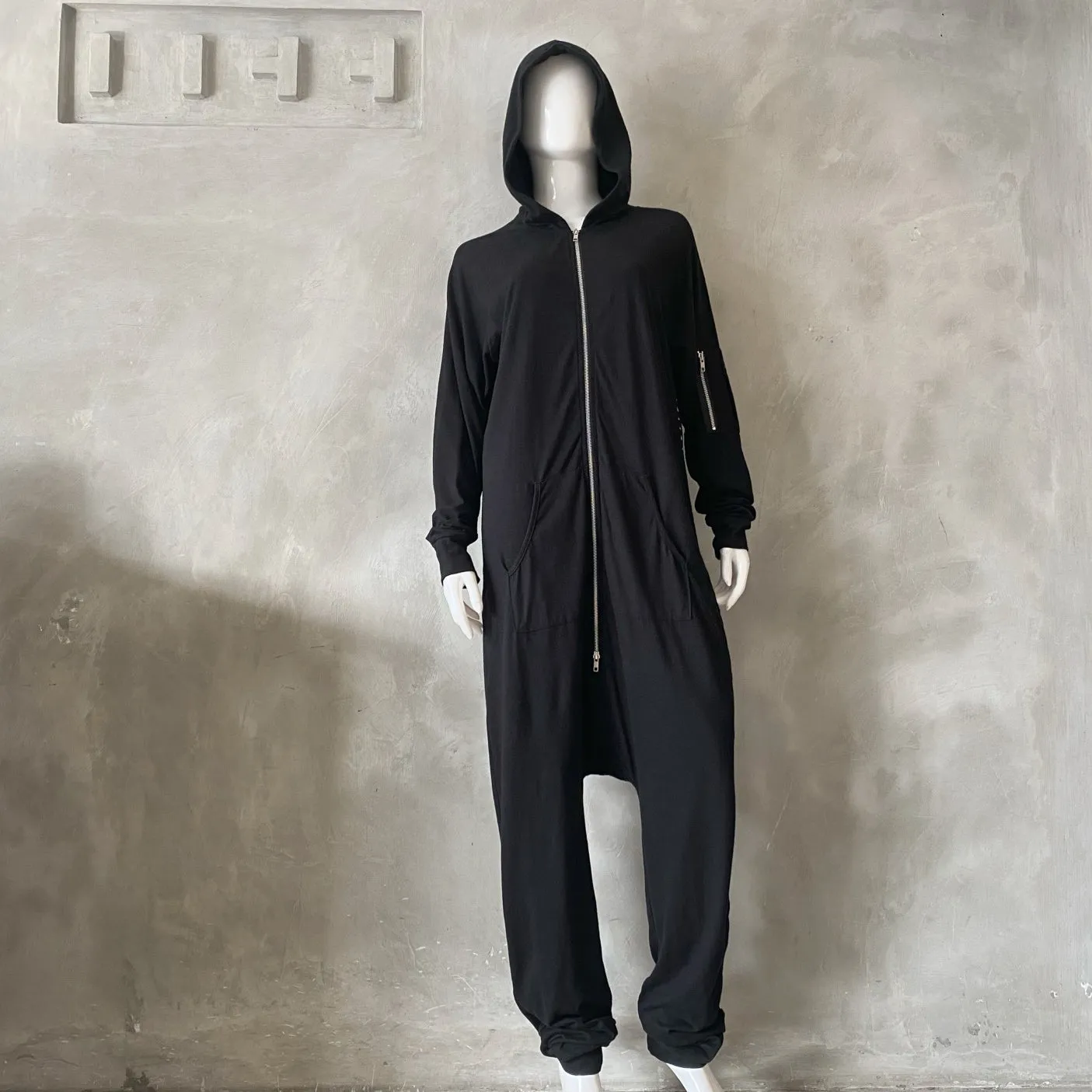 Hemp Slub Jumpsuit Black