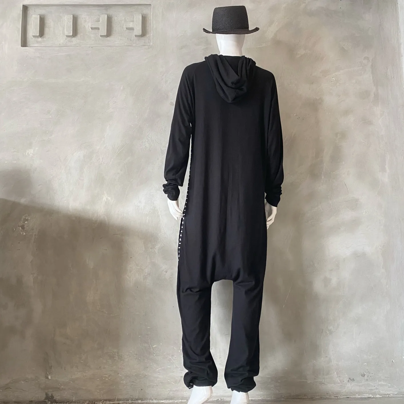 Hemp Slub Jumpsuit Black