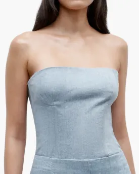 JILLIAN BUSTIER TOP IN LIGHT INDIGO