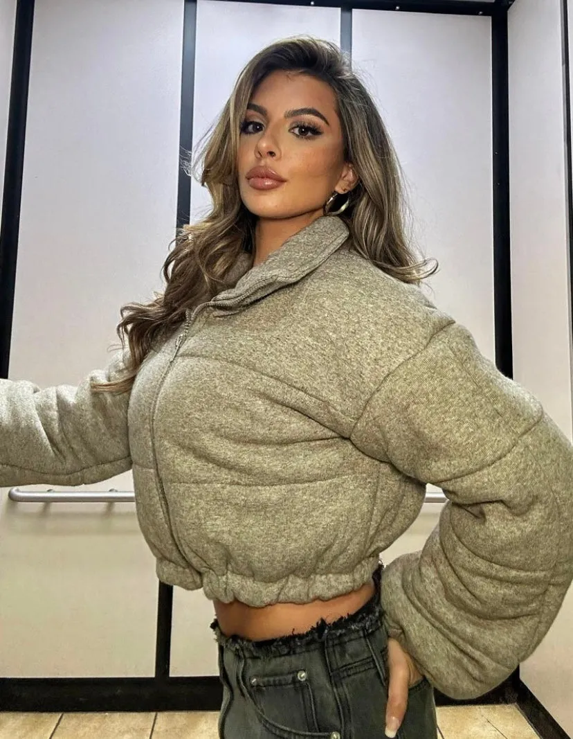 Knit puffer jacket