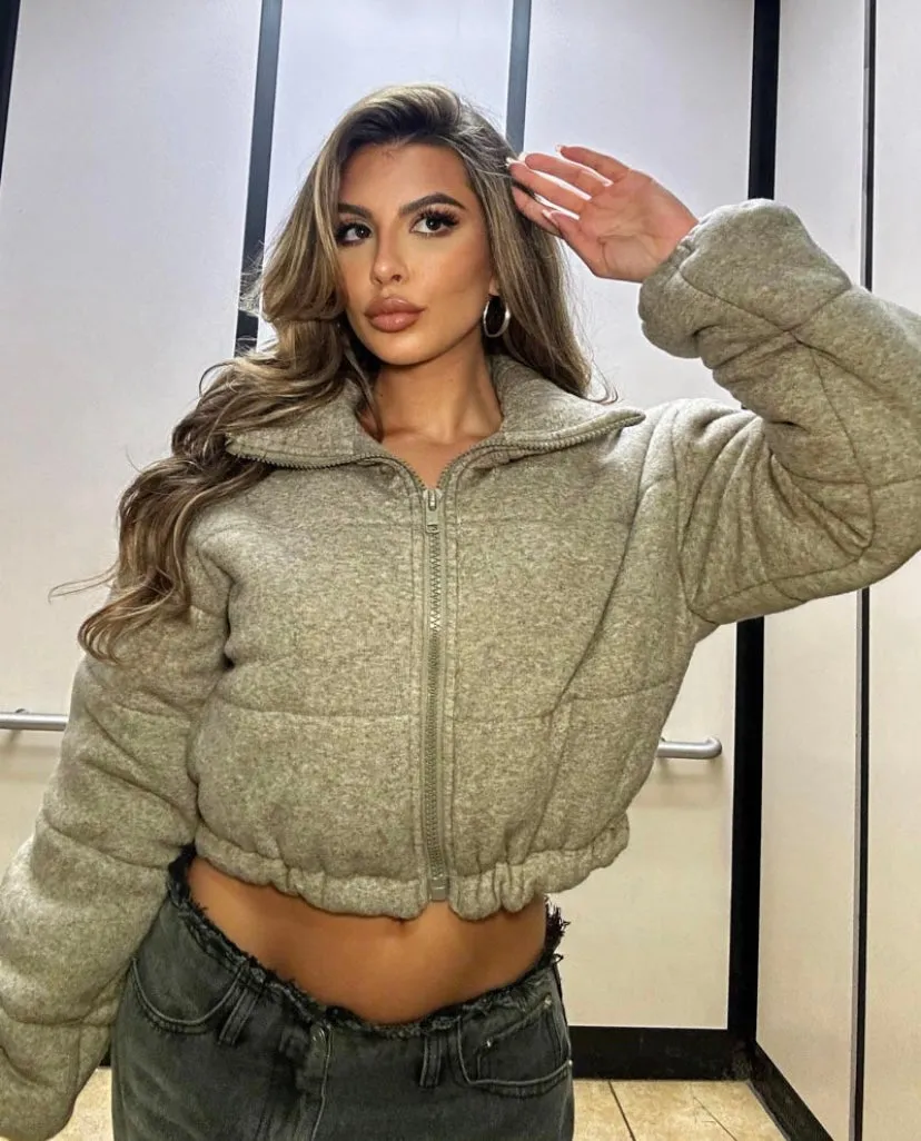 Knit puffer jacket