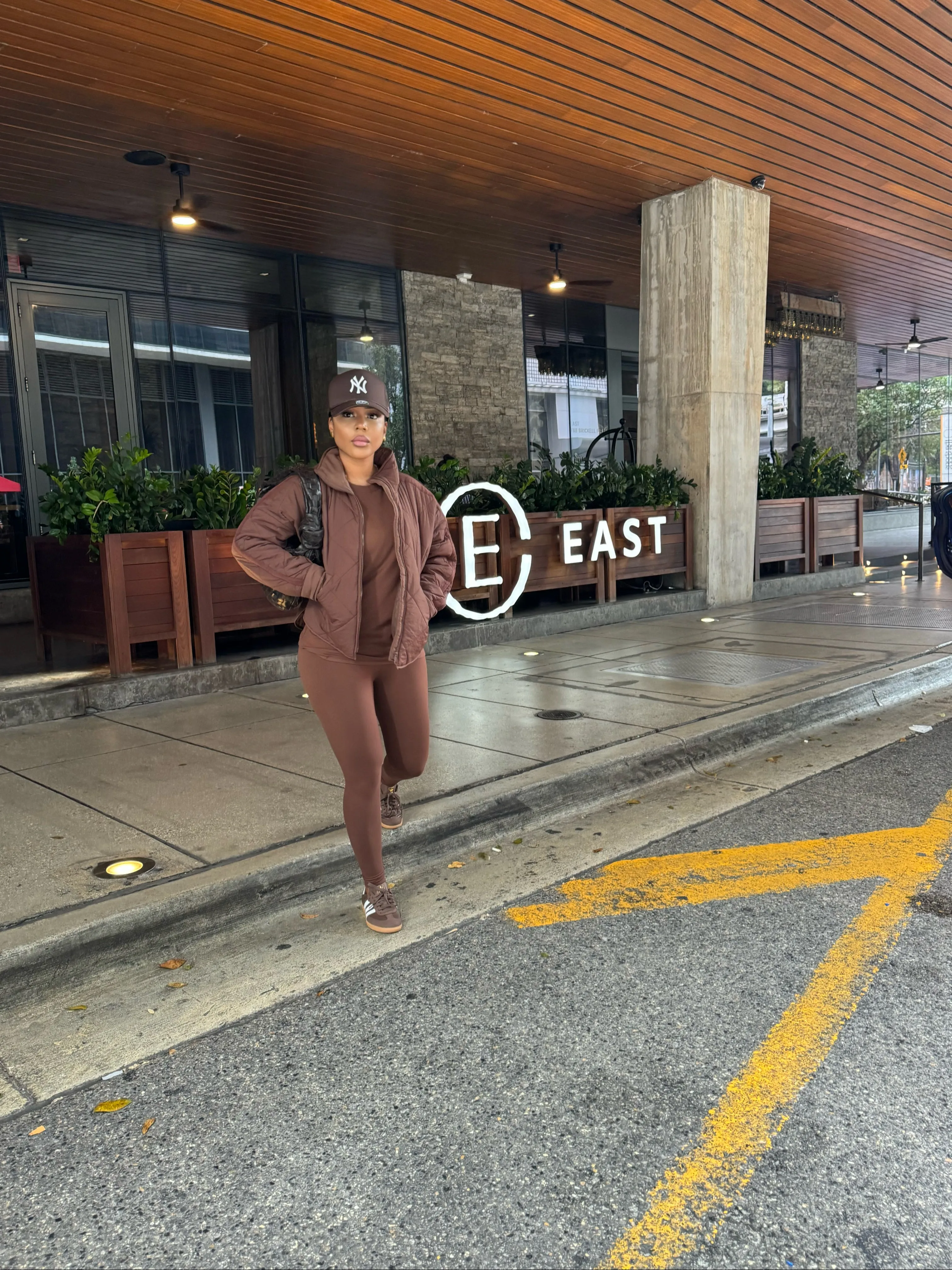 LOOK 8: RELAXED SHIRT LEGGING SET & REGULAR QUILTED JACKET
