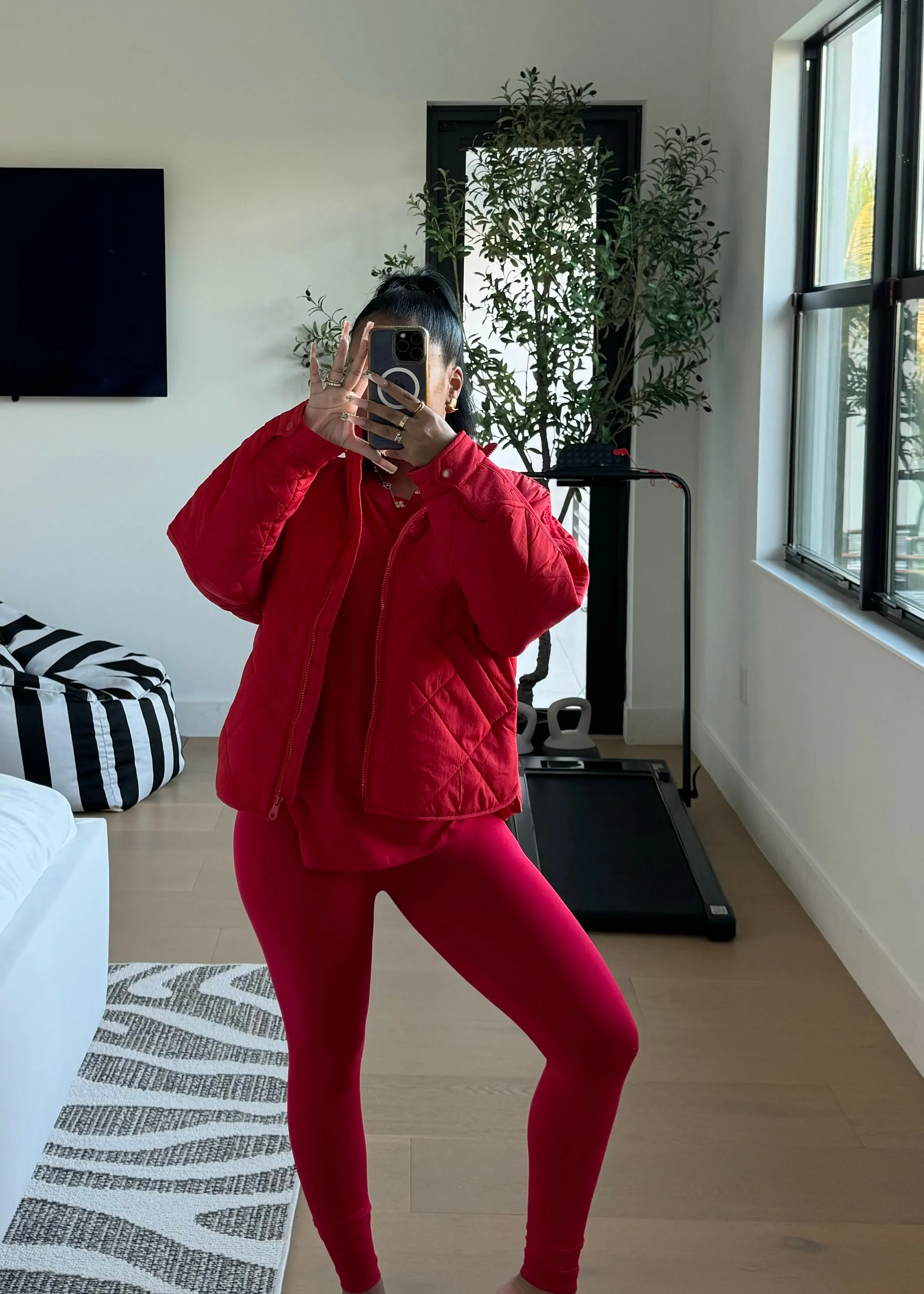 LOOK 8: RELAXED SHIRT LEGGING SET & REGULAR QUILTED JACKET