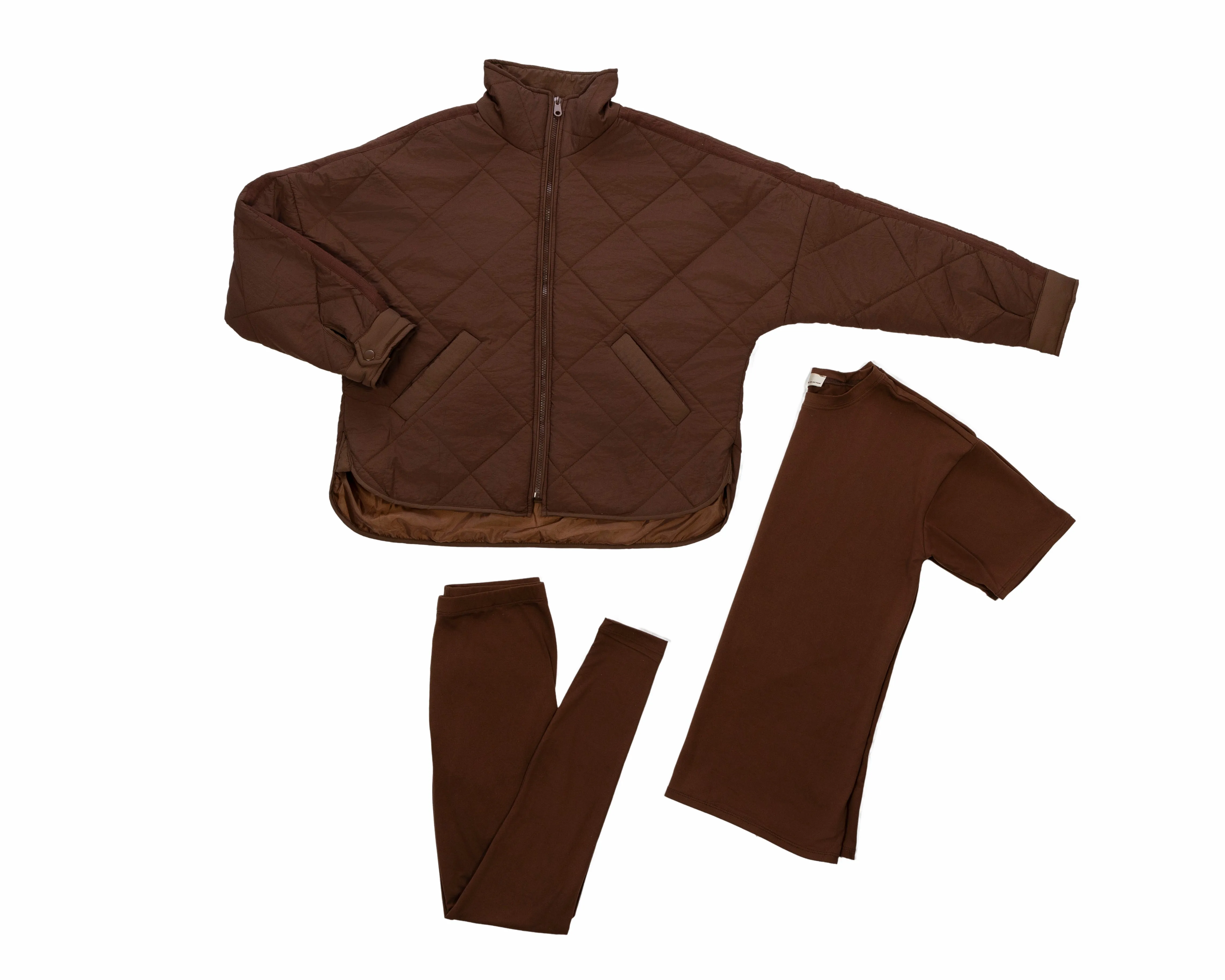 LOOK 8: RELAXED SHIRT LEGGING SET & REGULAR QUILTED JACKET
