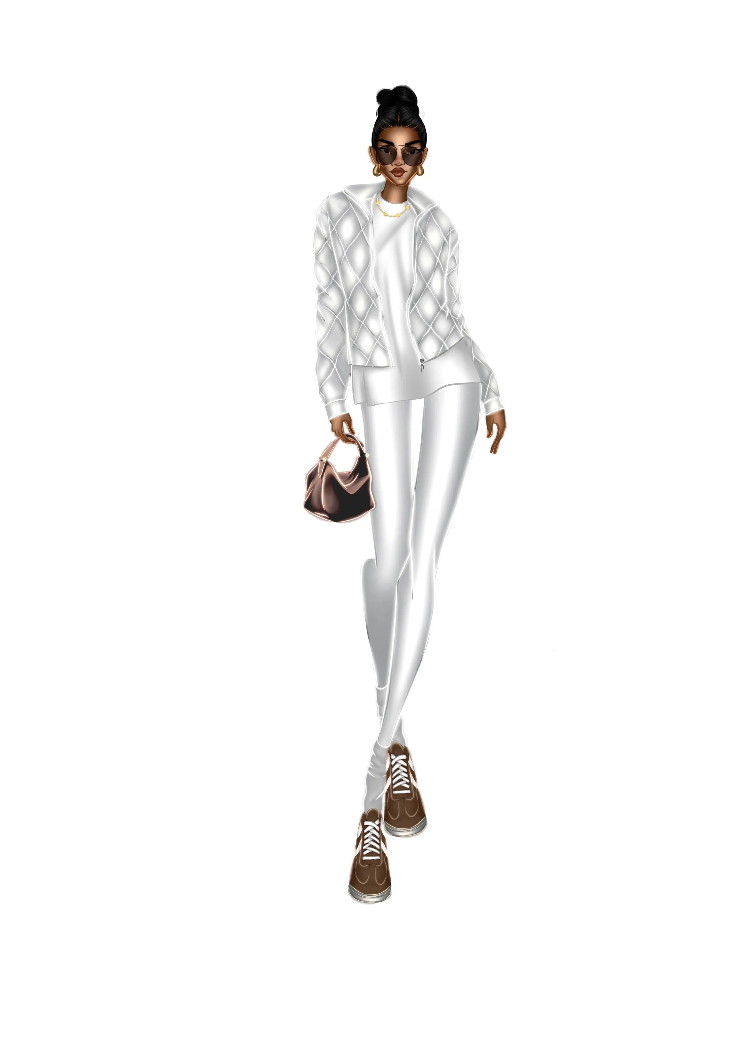 LOOK 9: BOX TEE LEGGING SET & REGULAR QUILTED JACKET