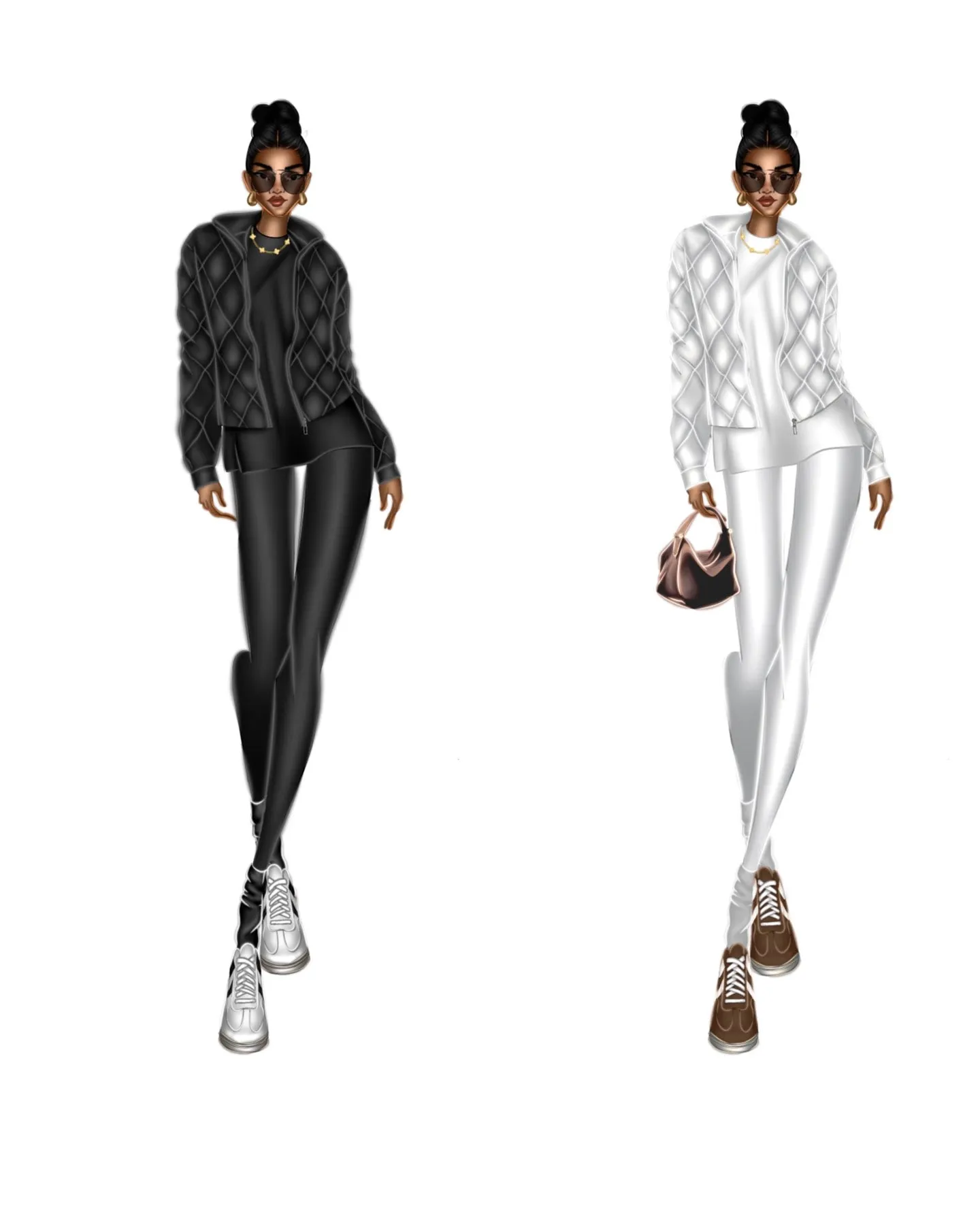 LOOK 9: BOX TEE LEGGING SET & REGULAR QUILTED JACKET