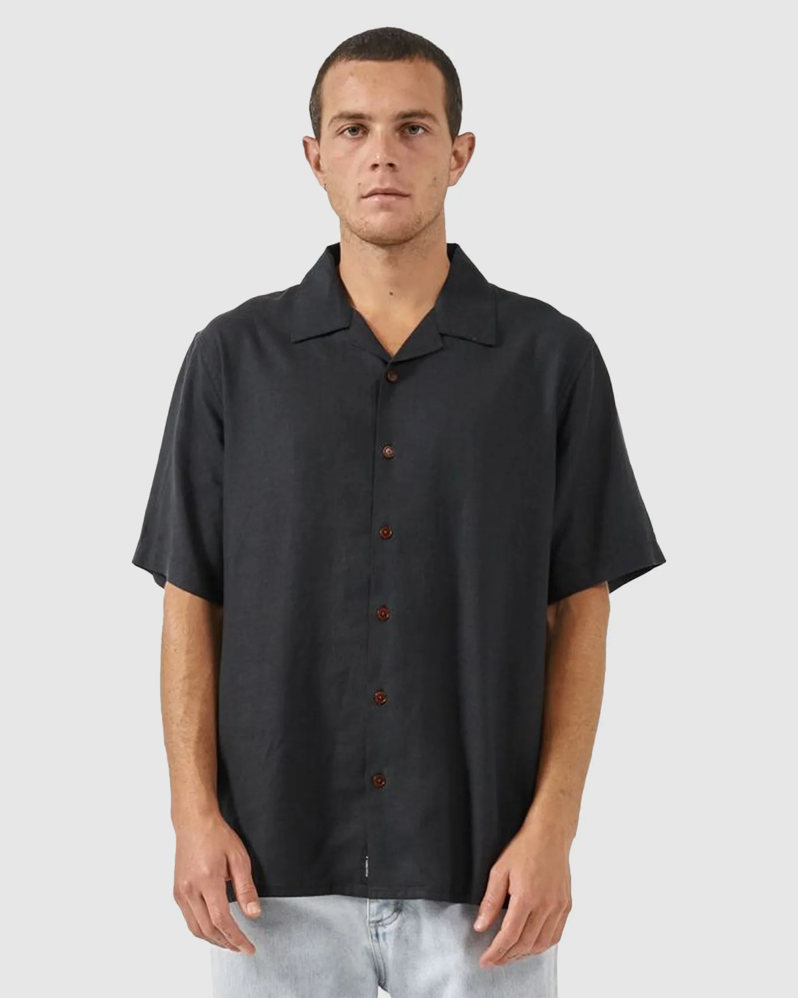 MENS HEMP MINIMAL THRILLS BOWLING SHIRT