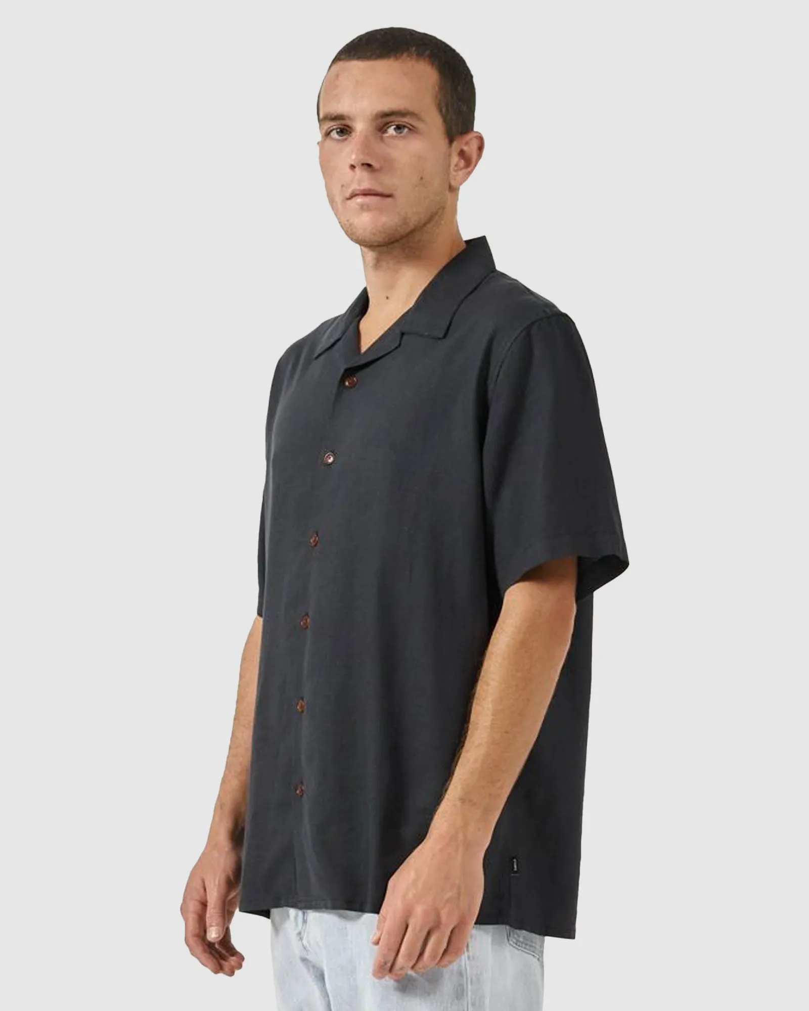 MENS HEMP MINIMAL THRILLS BOWLING SHIRT