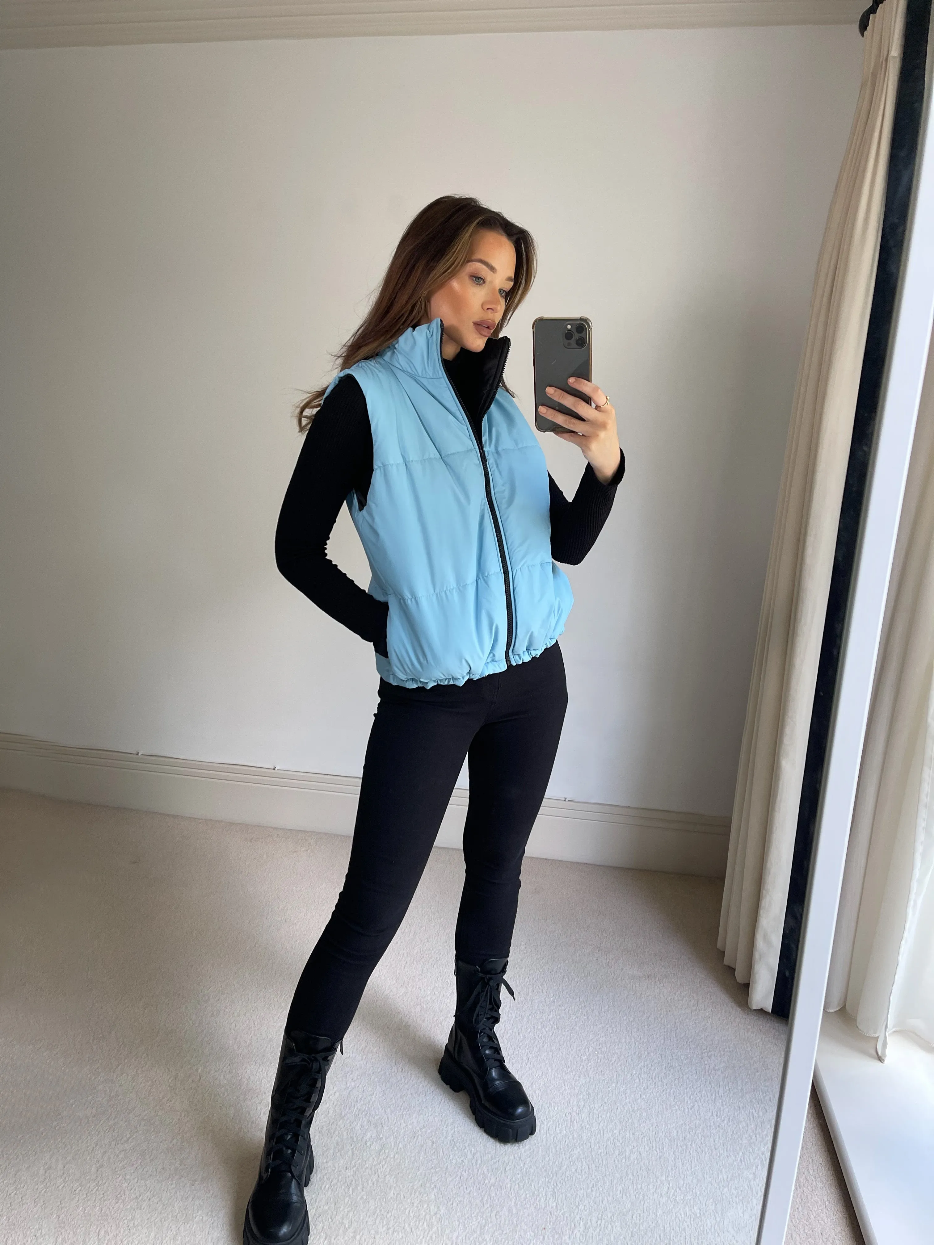 Millie Blue Reversible Puffer Gilet