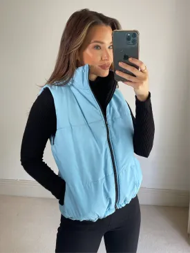 Millie Blue Reversible Puffer Gilet