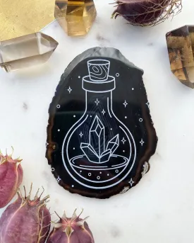 "Drink Me" Crystal Magic Potion / Poison Bottle Agate Slices