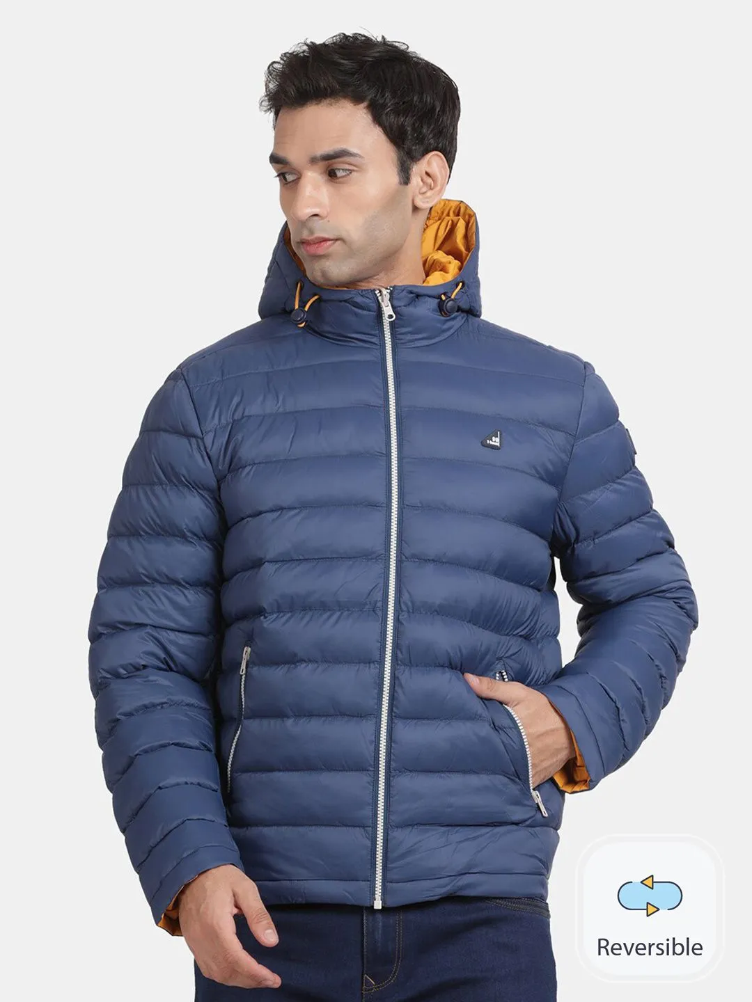 Reversible Puffer Straight Jacket  With Hood