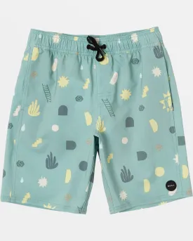 RVCA | Boy's Atlas Elastic Boardshorts 17" - Green Haze