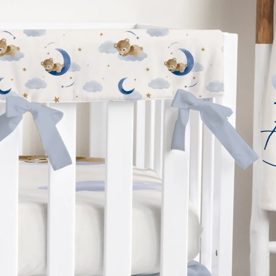 Teddy Bear Gray Crib Rail Cover