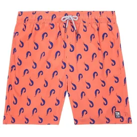 Tom & Teddy Shrimps Mens Swim Shorts SHRCB - Coral/ Blue