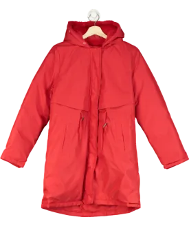 Yuwei Red Drawstring Waist Puffer Jacket UK XL